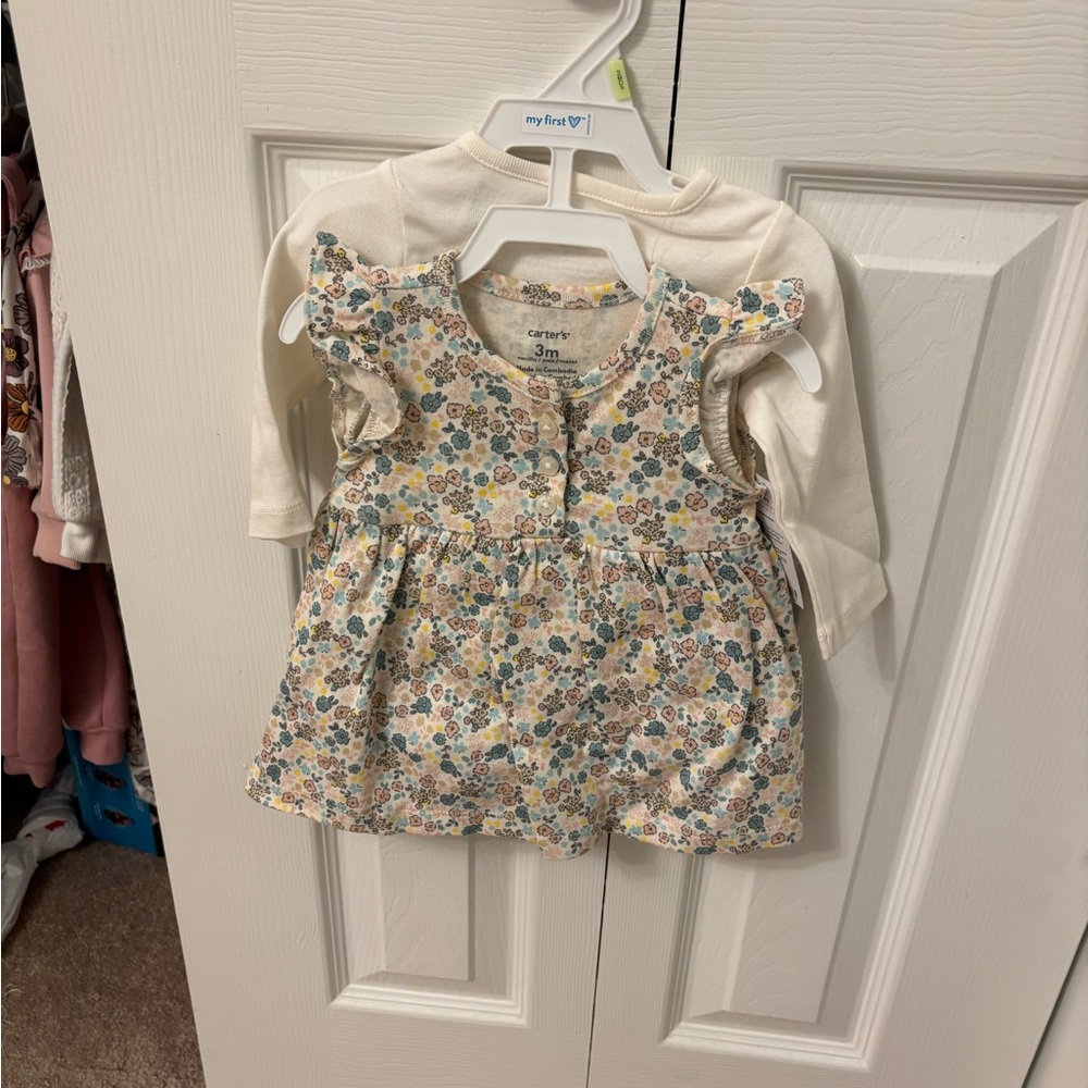 Carter's White and Floral Baby Outfit